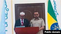 Muummicha ministaraa ItiyoophiyaaDr. Abiyyi Ahimed fi Prezidaantii Somaaliyaa Mohammed Abdullaahii Farmaajoo