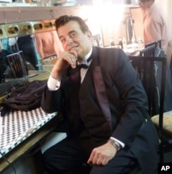 Vince Giordano in his dressing room moments before taking the stage with his Nighthawks.