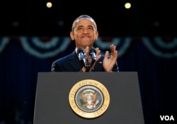 President Obama gives his victory speech on election night (Photo: Reuters)