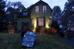 The COVID pandemic is changing many ways people are celebrating, including whether or not to hold neighborhood Halloween parties. Pictured here is a house located in Webster Groves, MO, on Halloween in 2017.