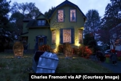 The COVID pandemic is changing many ways people are celebrating, including whether or not to hold neighborhood Halloween parties. Pictured here is a house located in Webster Groves, MO, on Halloween in 2017.