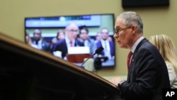 Environmental Protection Agency Administrator Scott Pruitt testifies before the House Energy and Commerce subcommittee hearing on Capitol Hill in Washington, April 26, 2018.