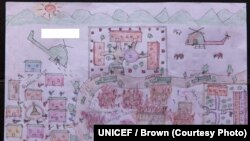Drawing by a Rohingya child revealing the horrific experiences he endured while fleeing from Myanmar to Bangladesh.