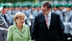 Nemačka kancelarka Angela Merkel i premijer Srbije Aleksandar Vučić