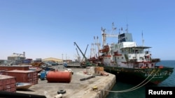 FILE - A ship docks at the port in Berbera, Somaliland, May 17, 2015. 