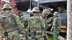 Pasukan TNI yang dikerahkan dalam Operasi Tinombala 2016 untuk memburu kelompok Teroris Santoso (VOA/Yoanes).