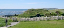 A reconstruction of the viking settlement in Newfoundland.