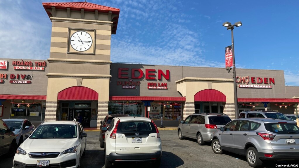 The Eden Center's clock tower is a copy of a clocktower in Saigon. The center is also named for a marketplace in Saigon. (Dan Novak)