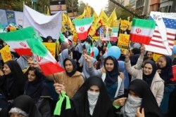 4일 이란 수도 테헤란에서 주이란 미국 대사관 점거 사건 40주년을 맞아 대규모 반미 시위가 열렸다.