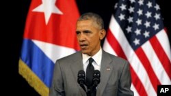 El presidente estadounidense habló en el Gran Teatro nacional de La Habana.