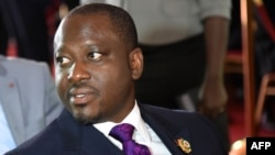 FILE - President of the National Assembly of Cote d'Ivoire, Guillaume Soro waits for Ivory Coast's President at the Presidential Palace in Abidjan, Nov. 3, 2015.