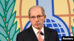 FILE - Organization for the Prohibition of Chemical Weapons (OPCW) Director General Ahmet Uzumcu.