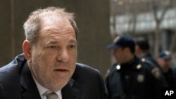 Harvey Weinstein arrives at a Manhattan courthouse for jury selection in his rape trial, Jan. 13, 2020, in New York. 