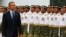 U.S. President Barack Obama inspects an honor guard during a welcoming ceremony at Parliament Square in Kuala Lumpur, Apr. 26, 2014. 