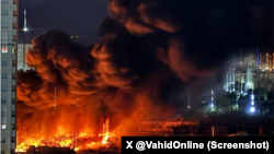 تصویر منتسب به حمله هوایی شنبه‌شب در غرب تهران - ۸ فروردین