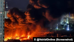 تصویر منتسب به حمله هوایی شنبه‌شب در غرب تهران - ۸ فروردین