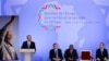 French President Francois Hollande delivers opening speech during Elysee Summit for Peace and Security in Africa, Elysee Palace, Paris, Dec. 6, 2013.