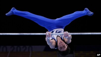 Japan's Kohei Uchimura competes during the Artistic Gymnastics