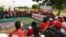 Members of the #BringBackOurGirls Abuja campaign group attend a sit-in protest, a day ahead of the 80th day of the abduction of over 200 schoolgirls, at the Unity fountain in Abuja, Nigeria, July 2, 2014.