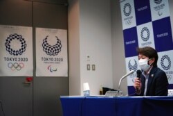 Seiko Hashimoto, president of the Tokyo 2020 Organizing Committee of the Olympic and Paralympic Games, speaks during a press conference, March 19, 2021, in Tokyo.