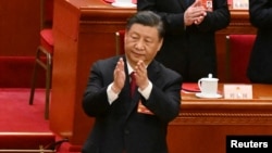 中國領導人習近平在第十四屆全國人大一次會議閉幕會上。（2013年3月13日）