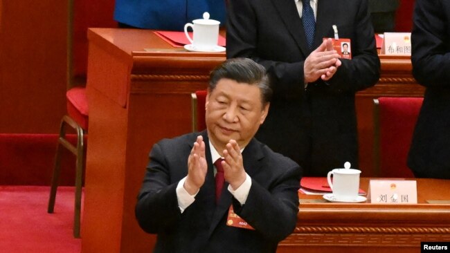 中国国家主席习近平2023年3月13日在全国人大会议闭幕式上。（路透社）