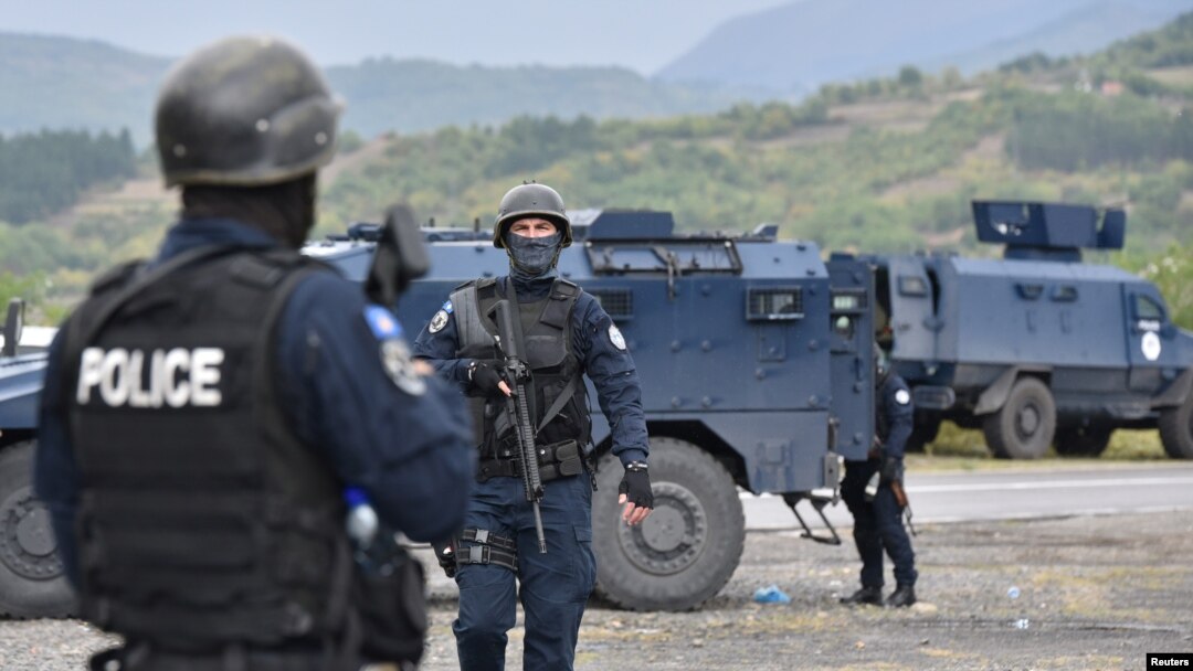 Specijalne jedinice kosvoske policije na prelazu Jarinje, 20. septembra 2021.