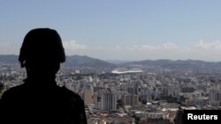 A Brazilian armed forces member patrols, during an operation against drug gangs, in the Lins slums complex in Rio de Janeiro, Brazil, March 27, 2018. 