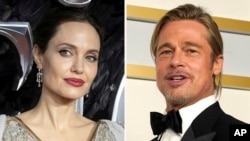 Angelina Jolie, a la izquierda, en el estreno europeo de "Maléfica, dueña del mal" en Londres el 9 de octubre de 2019, y Brad Pitt ceremonia de los Oscar el 25 de abril de 2021, en Los Ángeles. La pareja ha llegado a un acuerdo de divorcio después de 8 años de querella.