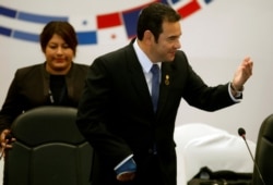 FILE - Guatemala's President Jimmy Morales gestures during a meeting in Guatemala City, Guatemala, June 5, 2019.