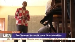 Enrôlement interdits dans neuf universités