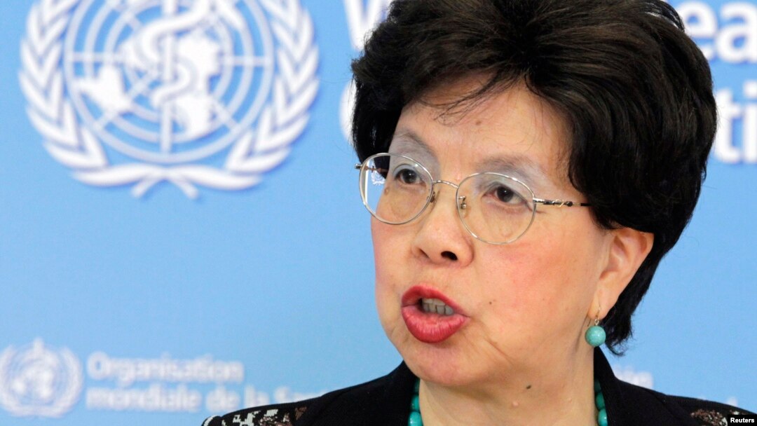 FILE - World Health Organization Director-General Margaret Chan is seen addressing the media.