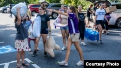 New students at James Madison University in Virginia receive instructions on housing and activities August 20, 2019. (Photo courtesy of James Madison University Creative Media)