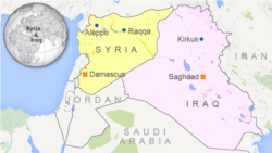 Map of Raqqa in Syria