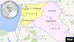 Map of Raqqa in Syria