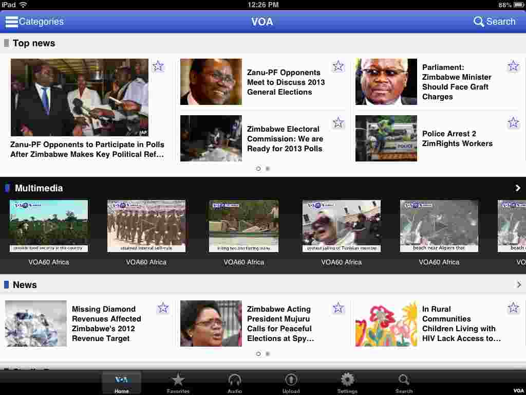 VOA Mobile apps - Zimbabwe