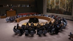 (FILE) United Nations Security Council meeting. The U.S. is holding accountable non-Iranian entities and individuals that contribute to or otherwise support Tehran’s proliferation programs in defiance of United Nations resolutions.