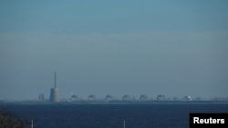 FILE PHOTO: View shows Zaporizhzhia Nuclear Power Plant from the town of Nikopol