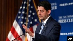 House Speaker Paul Ryan of Wis., speaks to the National Press Club, Oct. 8, 2018, in Washington. 