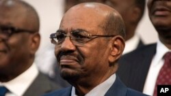 FILE - Sudanese President Omar al-Bashir is seen during the opening session of the African Union summit in Johannesburg, June 14, 2015. 