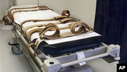 Florida's lethal injection gurney is shown in an undated photo taken in the redesigned death chamber. An Indian firm is set to restrict the sale of 'lethal injection' drugs to the United States. (File Photo)