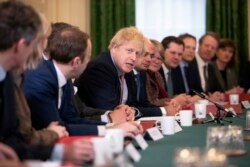 FILE - Britain's Prime Minister Boris Johnson speaks during a cabinet meeting at 10 Downing Street in London, Dec. 17, 2019.