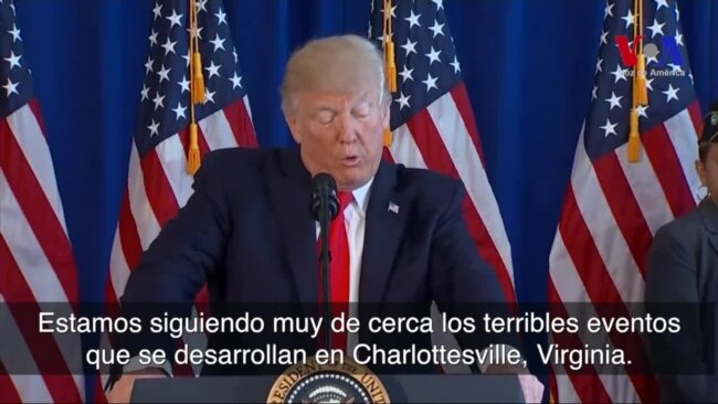Trump condena violencia en Virginia: el odio y la división debe parar