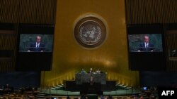 지난해 9월 뉴욕 유엔본부에서 제74차 유엔총회가 열리고 있다.