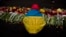 An anti-Yanukovych protester, wearing a Ukrainian flag with the name of his village written across it, places flowers at a memorial for the people killed in clashes in Kyiv's Independence Square, Feb. 25, 2014. 