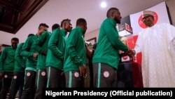 Shugaba Buhari Tare Da Kungiyar Kwallon Kafa Ta Kasa Super Eagles