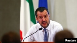 Le ministre italien de l'intérieur Matteo Salvini à Rome, le 25 juin 2018. 