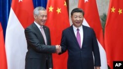 新加坡总理李显龙与中国国家主席习近平9月20日在人民大会堂举行会晤