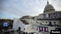 The U.S. Capitol during a rehearsal for the inauguration ceremony of U.S. President-elect Donald Trump in Washington, Jan. 15, 2017.