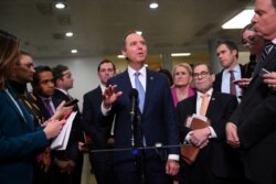 House of Representatives Intelligence Committee Chairman Adam Schiff (D-CA) speaks to reporters on the fourth day of the Senate impeachment trial of U.S. President Donald Trump at the U.S. Capitol in Washington, Jan. 24, 2020.